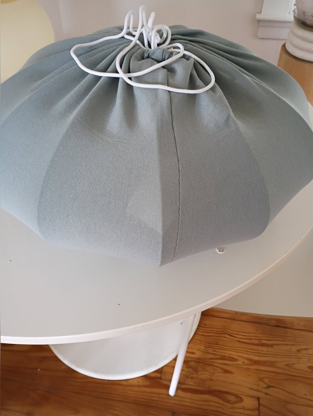 IKEA REGNSKUR Drawstring Pouf in Soft Sage Blue-Grey